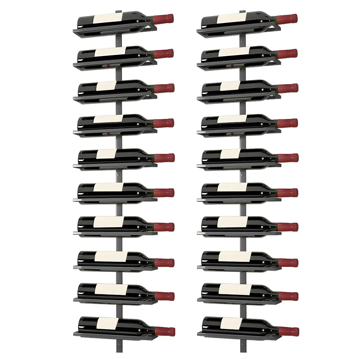 Metal Wall-Mounted Floating Wine Rack — Black / 1 Piece