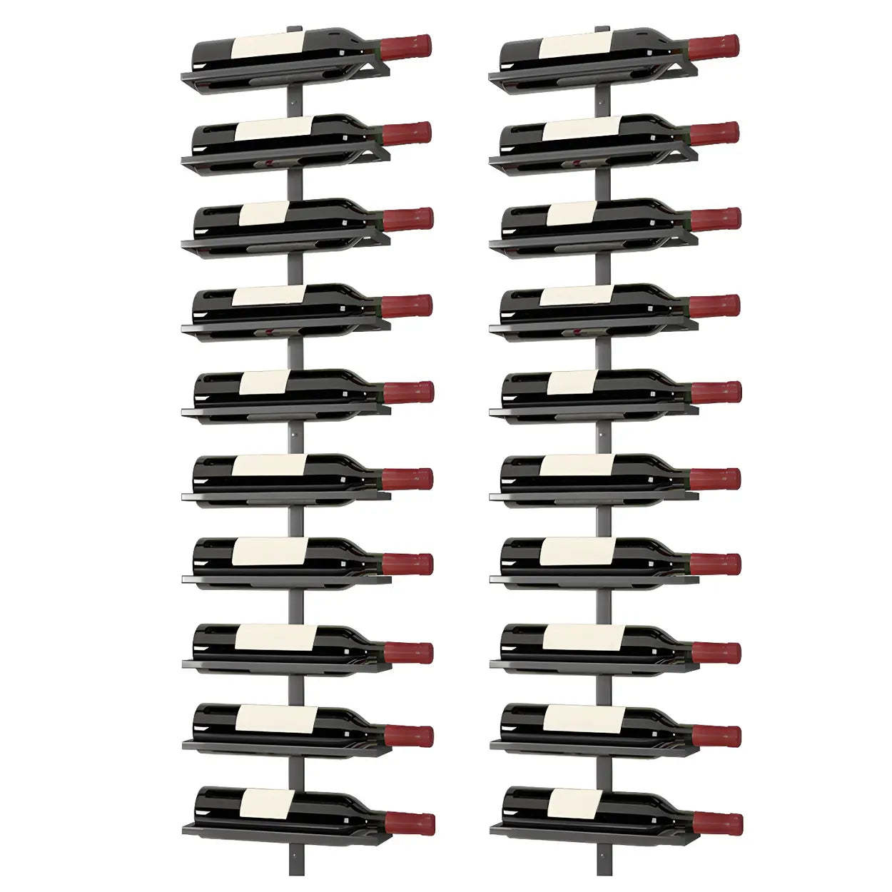 Metal Wall-Mounted Floating Wine Rack — Black / 1 Piece
