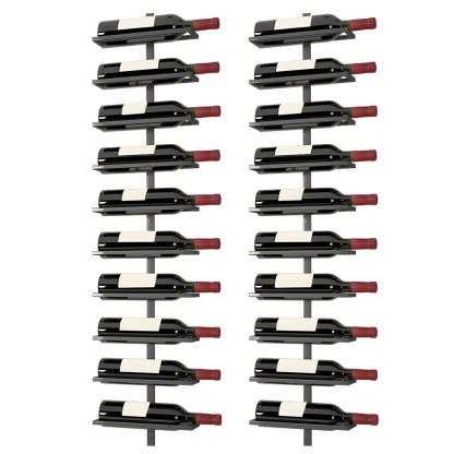 Metal Wall-Mounted Floating Wine Rack — Black / 1 Piece