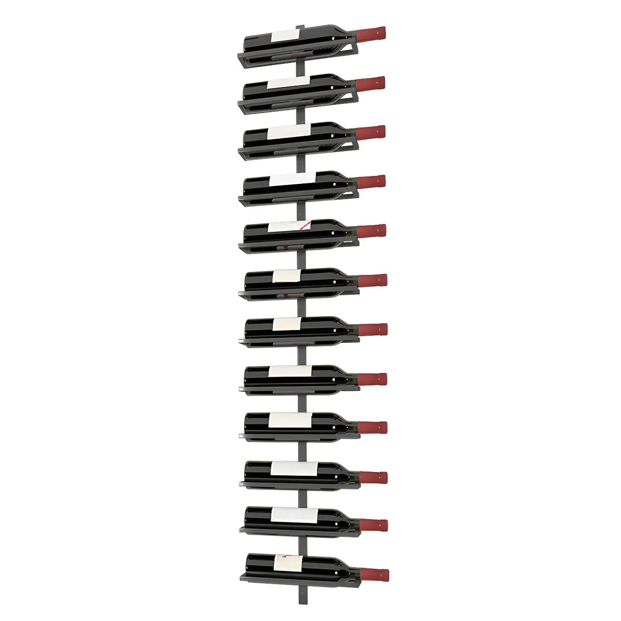 Metal Wall-Mounted Floating Wine Rack — Black / 2 Piece Set