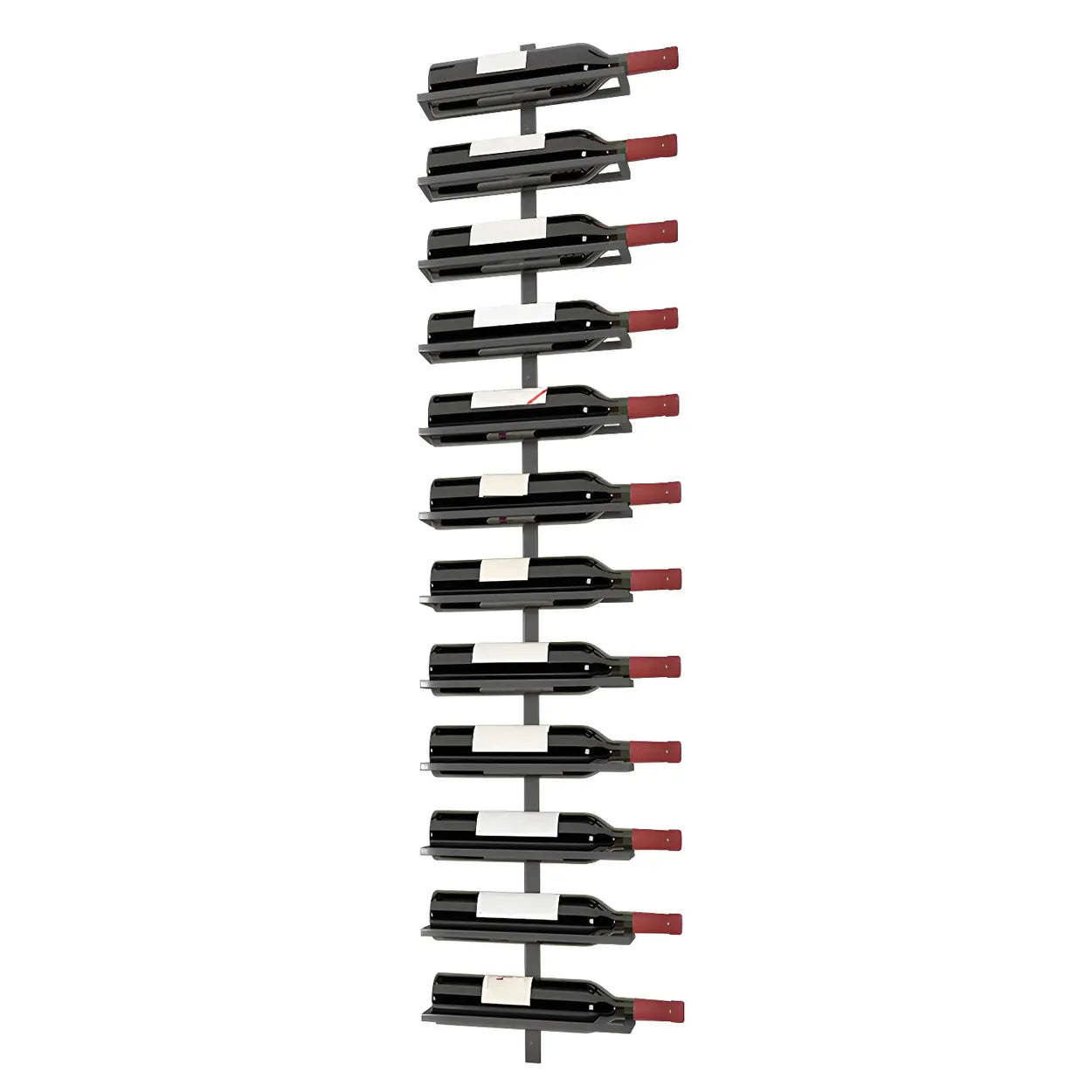 Metal Wall-Mounted Floating Wine Rack — Black / 2 Piece Set