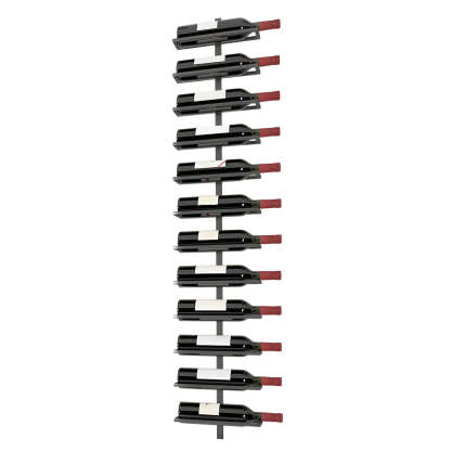 Metal Wall-Mounted Floating Wine Rack — Black / 2 Piece Set