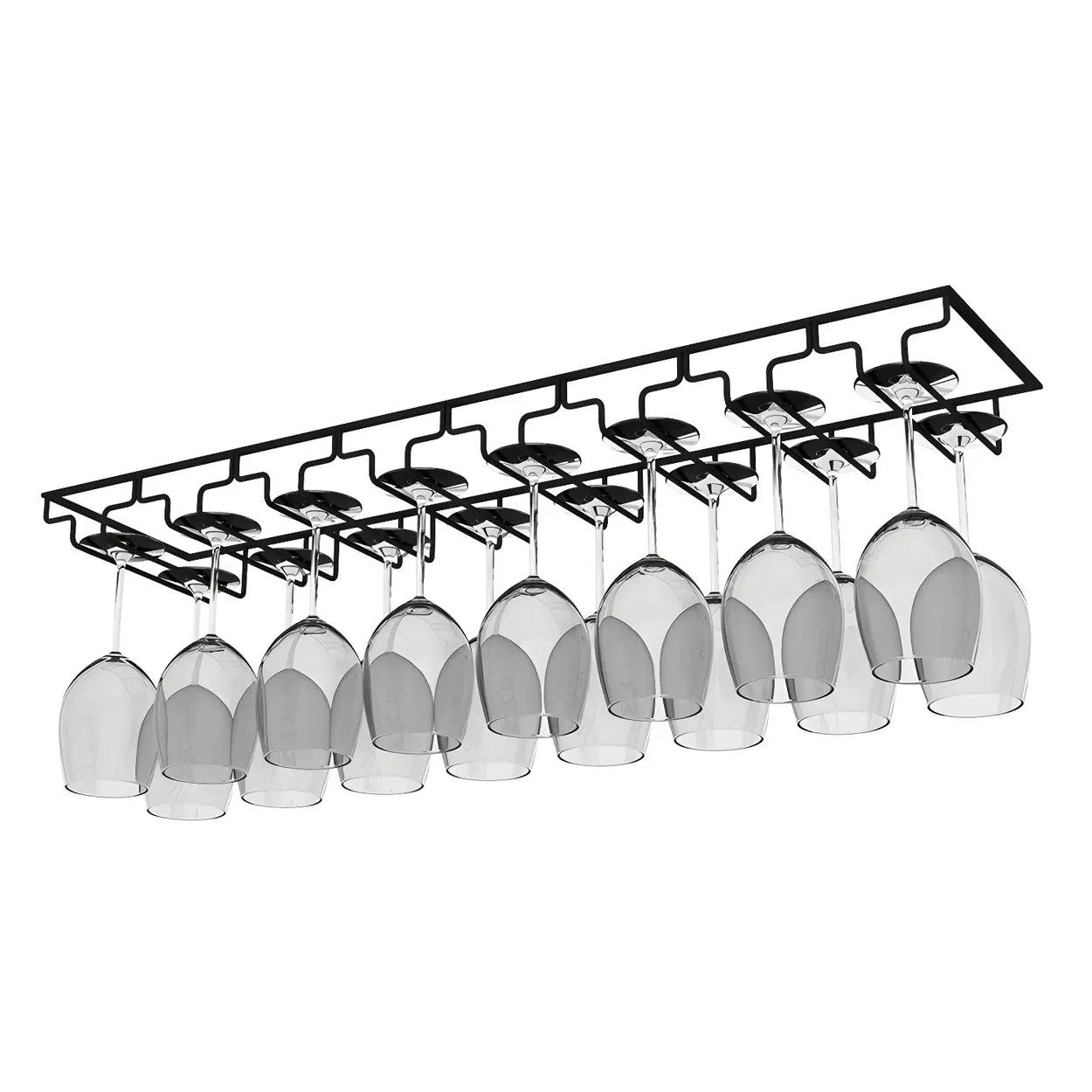 Minimalist Black Metal Hanging Wine Rack — Black / 1 Piece