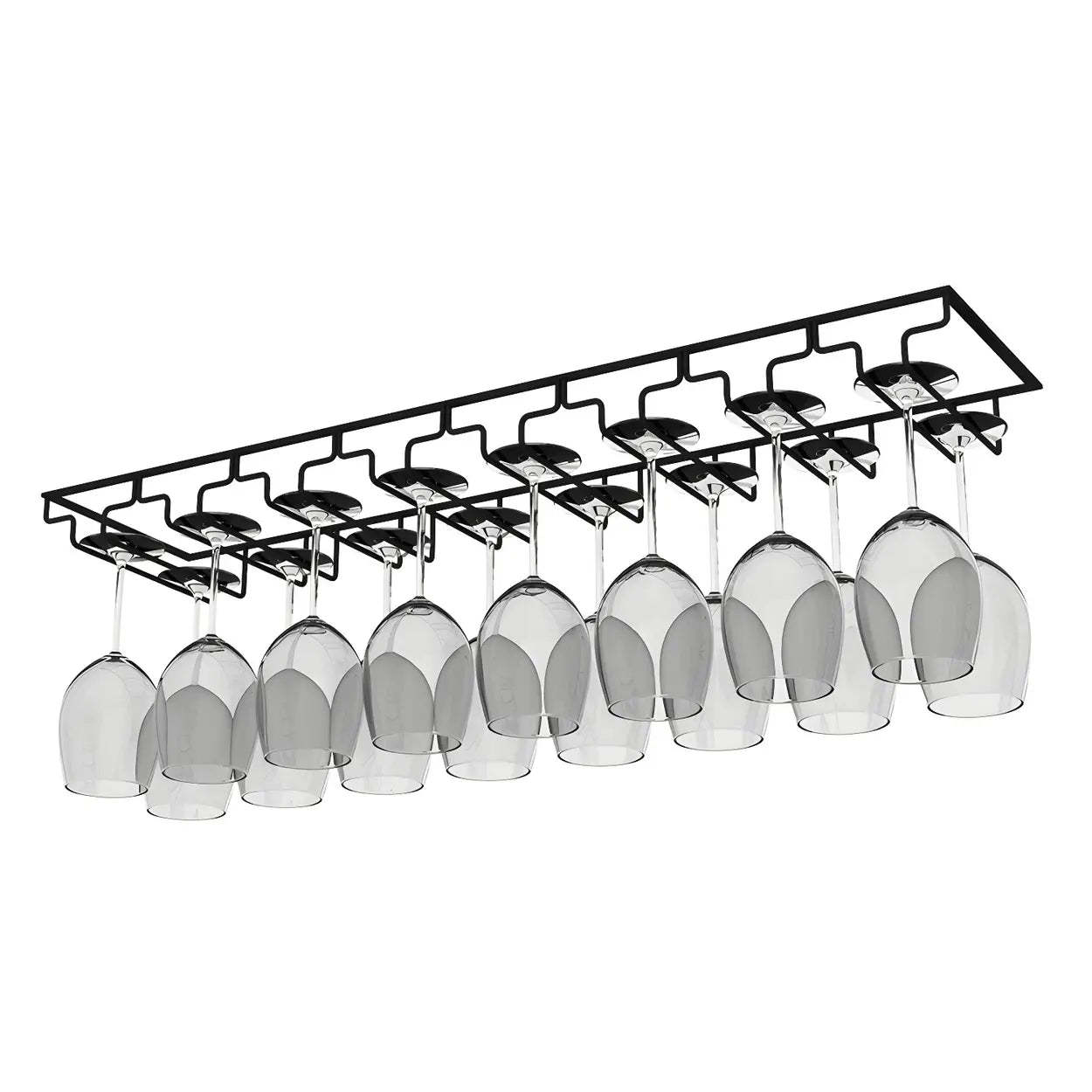 Minimalist Black Metal Hanging Wine Rack — Black / 1 Piece