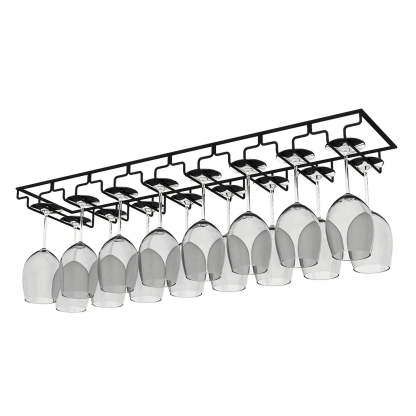 Minimalist Black Metal Hanging Wine Rack — Black / 1 Piece