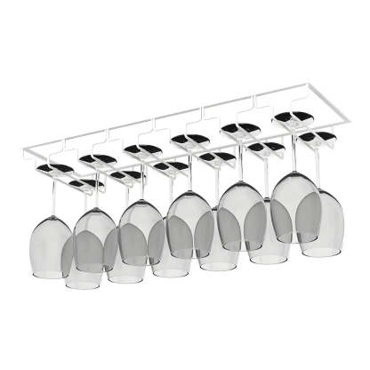 Minimalist Black Metal Hanging Wine Rack — White / 1 Piece