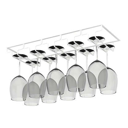 Minimalist Black Metal Hanging Wine Rack — White / 1 Piece