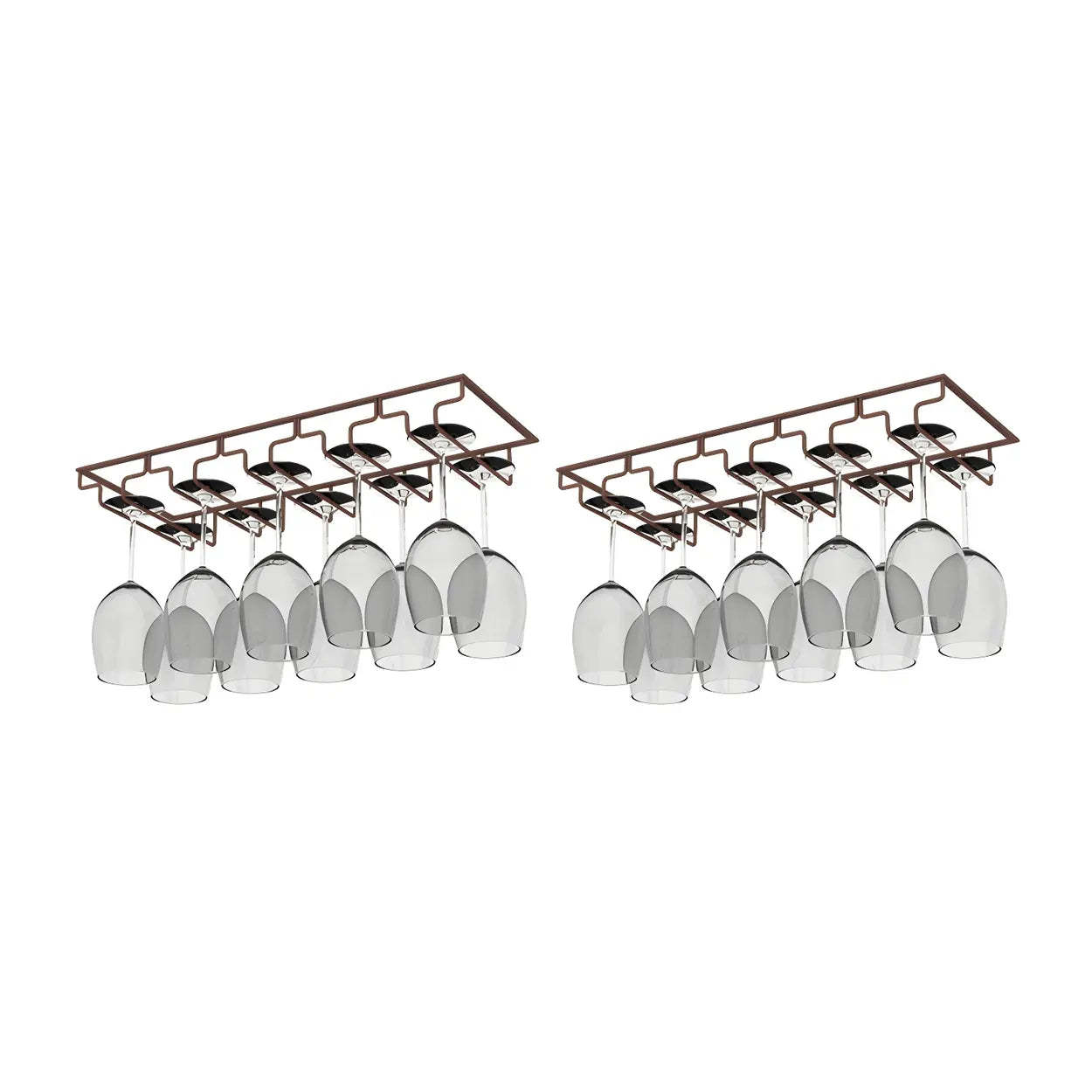 Minimalist Black Metal Hanging Wine Rack — White / 2 Piece Set