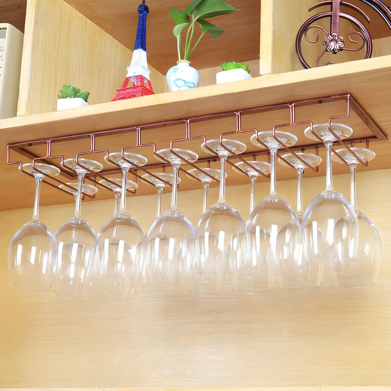 Minimalist Black Metal Hanging Wine Rack — Black / 1 Piece