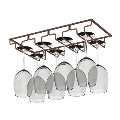 Minimalist Black Metal Hanging Wine Rack — Bronze / 1 Piece