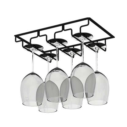 Minimalist Black Metal Hanging Wine Rack — Bronze / 1 Piece
