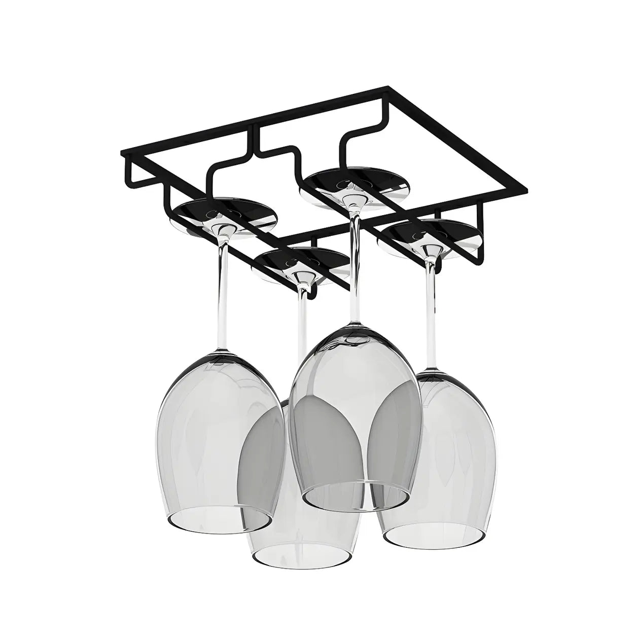 Minimalist Black Metal Hanging Wine Rack — Bronze / 1 Piece