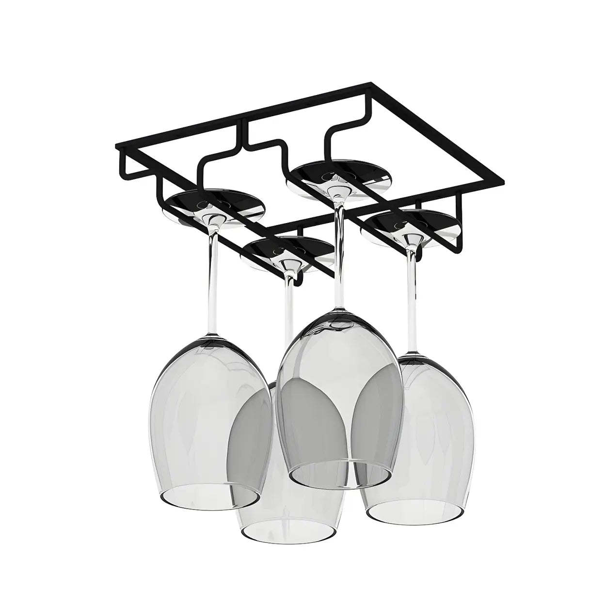 Modern hanging wine cabinets in metal — 8.3" L x 8.9" W x 2.4" H / Black / Set of 1