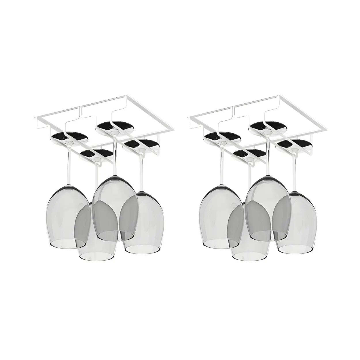 Minimalist Black Metal Hanging Wine Rack — Bronze / 2 Piece Set