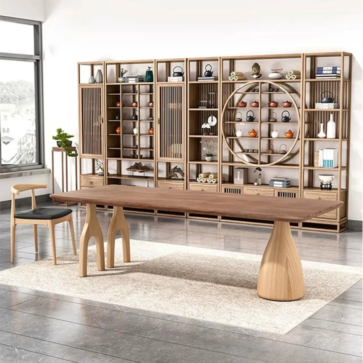 Minimalist Brown Wood Rectangular Writing Desk