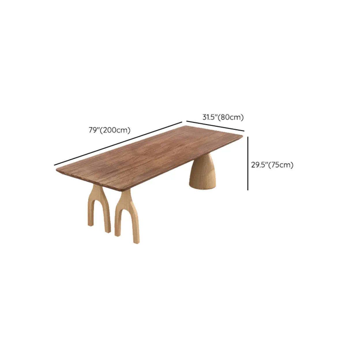 Minimalist Brown Wood Rectangular Writing Desk