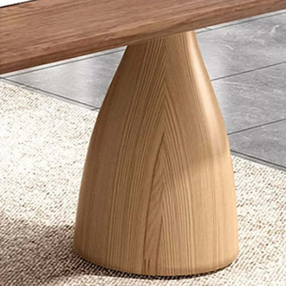 Minimalist Brown Wood Rectangular Writing Desk — Without Chairs