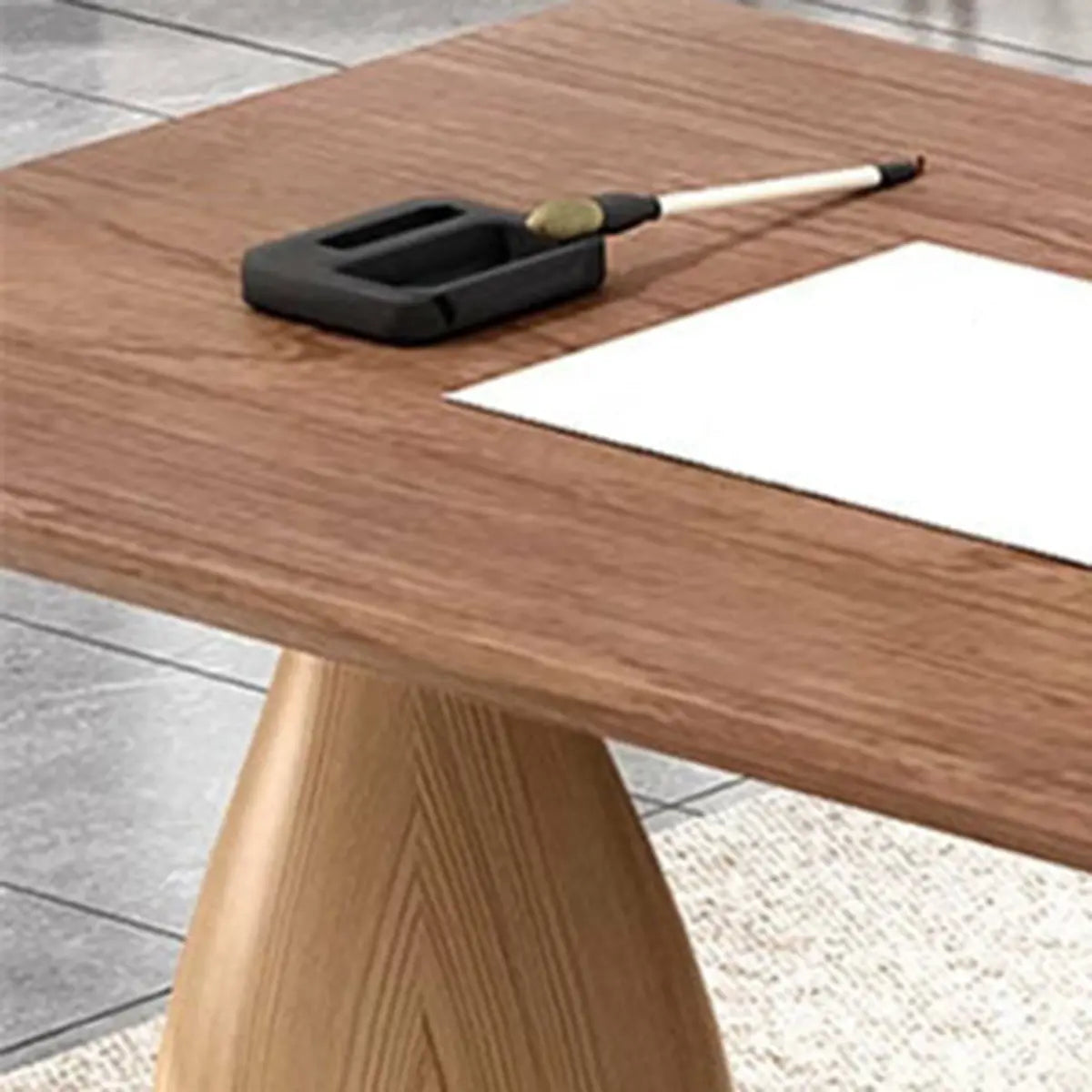 Minimalist Brown Wood Rectangular Writing Desk