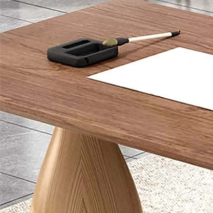 Minimalist Brown Wood Rectangular Writing Desk