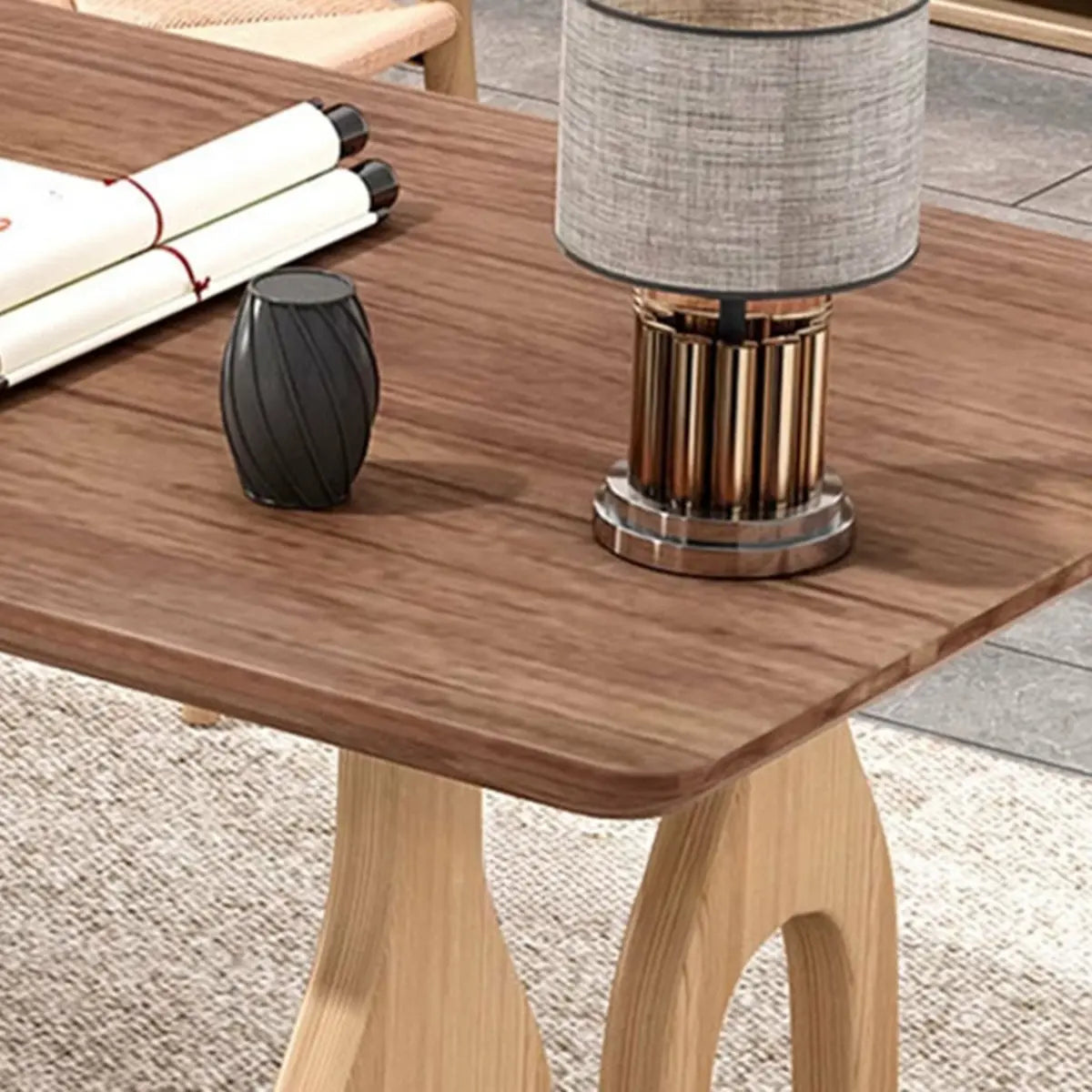 Minimalist Brown Wood Rectangular Writing Desk