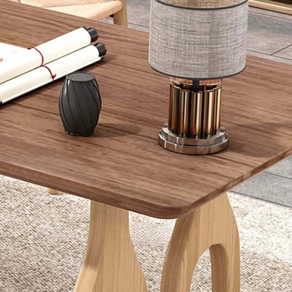 Minimalist Brown Wood Rectangular Writing Desk