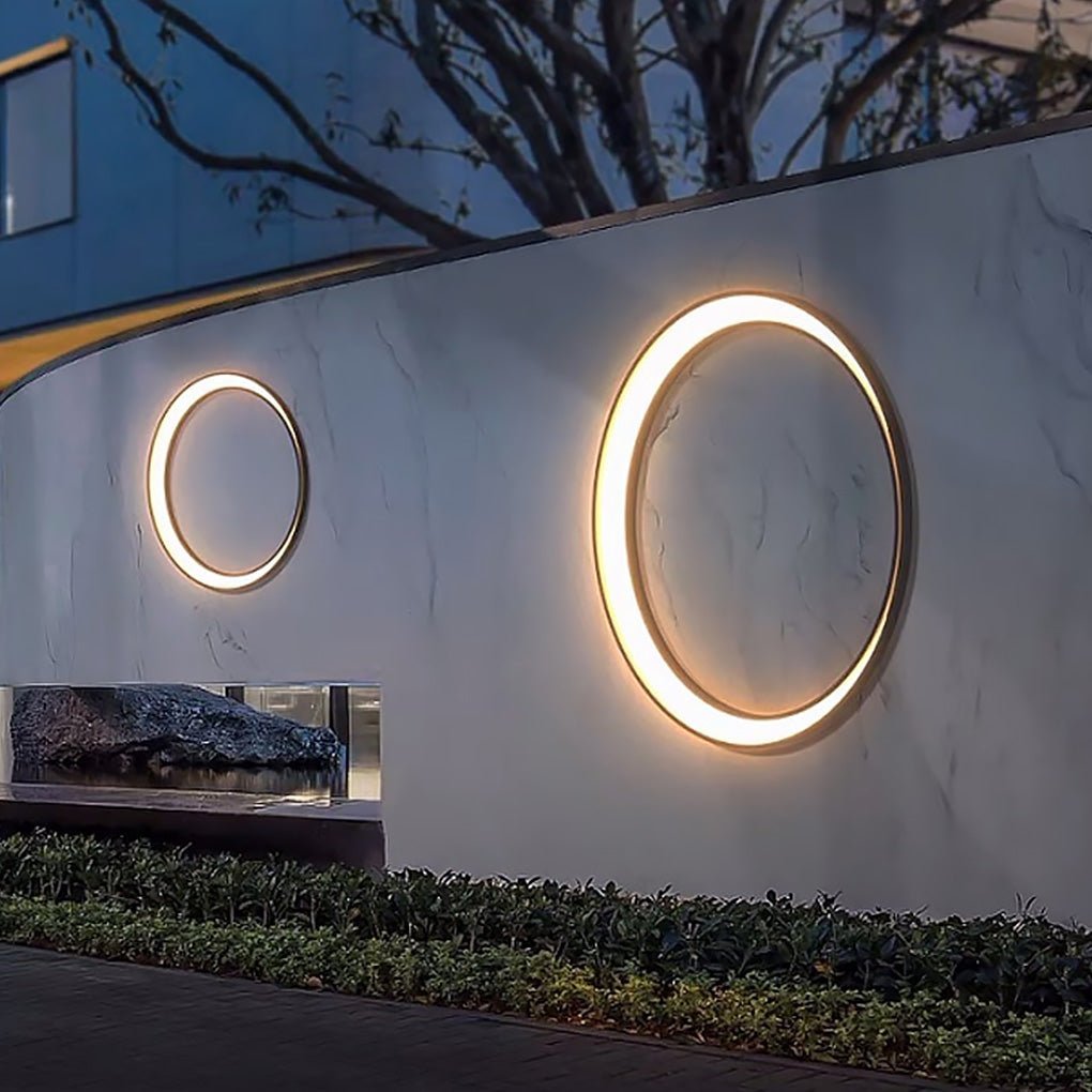 Circular Moon Led Waterproof Ip65 Modern Outdoor Wall Lights Wall Lamp-Lighom