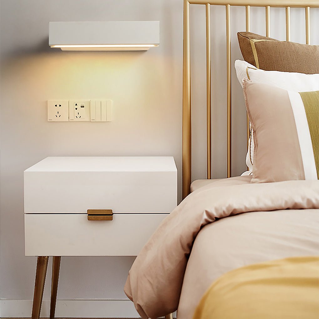 Modern rotatable background black synthetic led wall lights — Cool White (6000K) / White