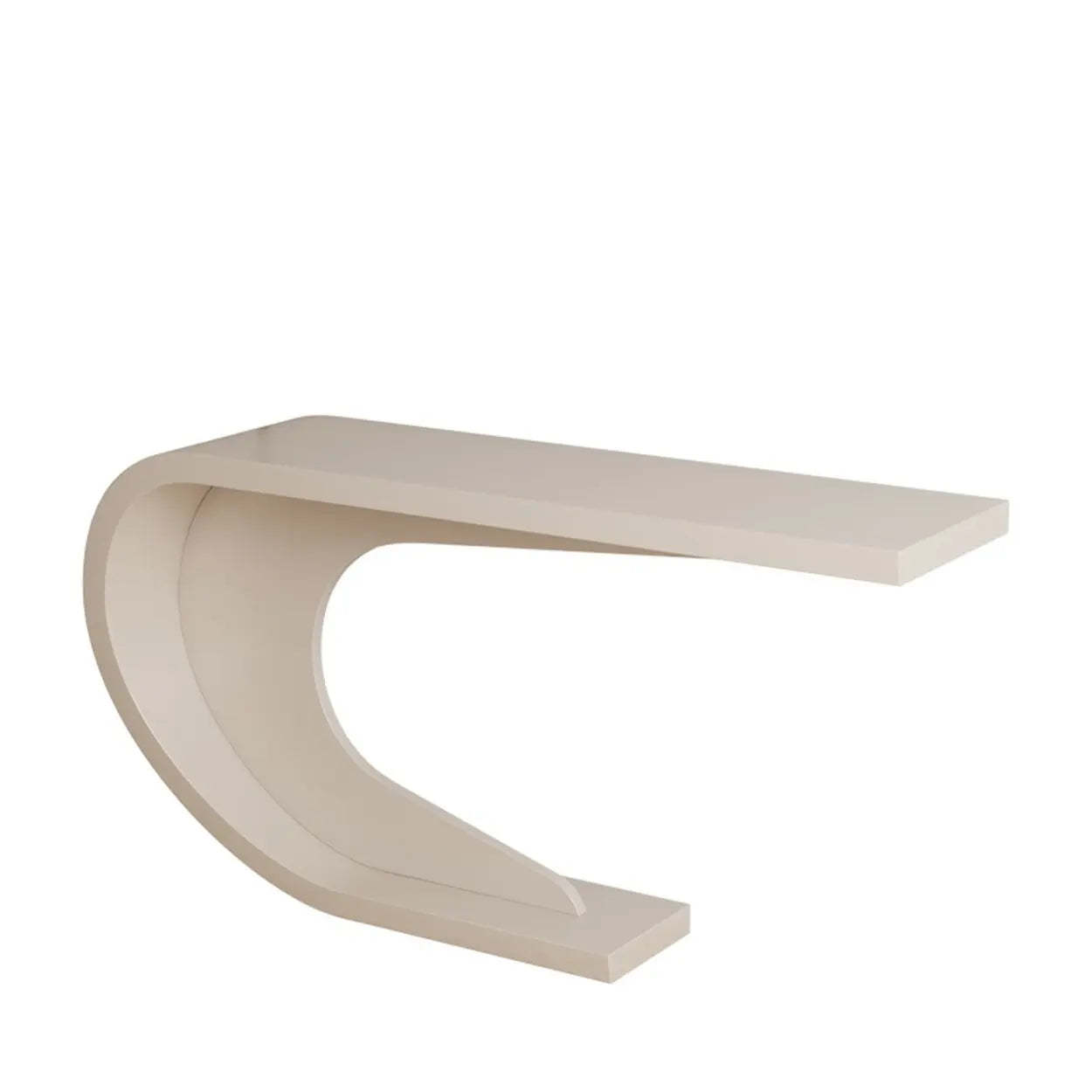 Modern c-shaped end & side tables in wood — 39.4" L x 11.8" W x 29.5" H / White