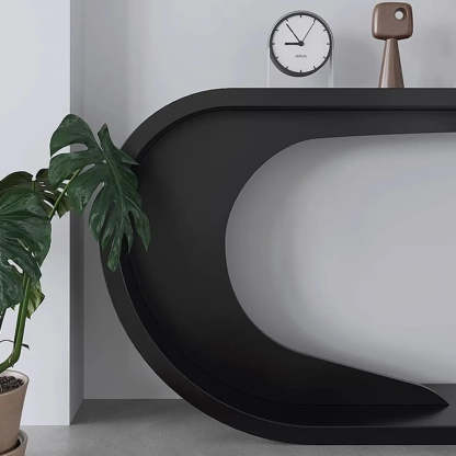 Minimalist C-Shaped Wood Modern Console Table