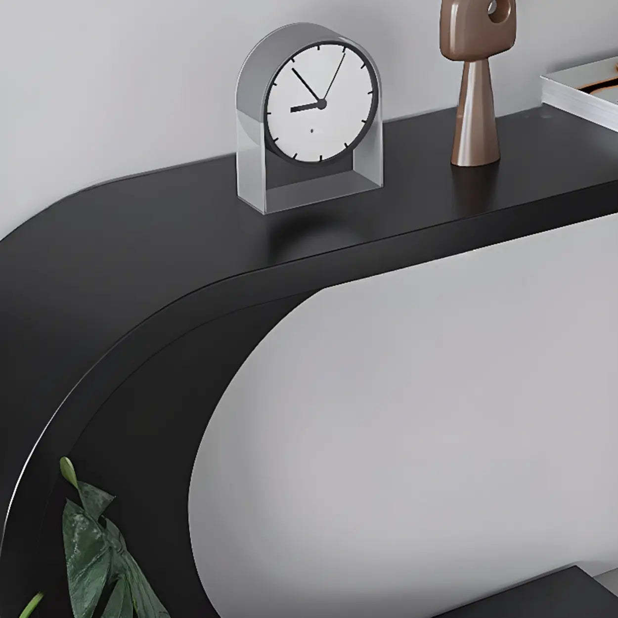 Minimalist C-Shaped Wood Modern Console Table