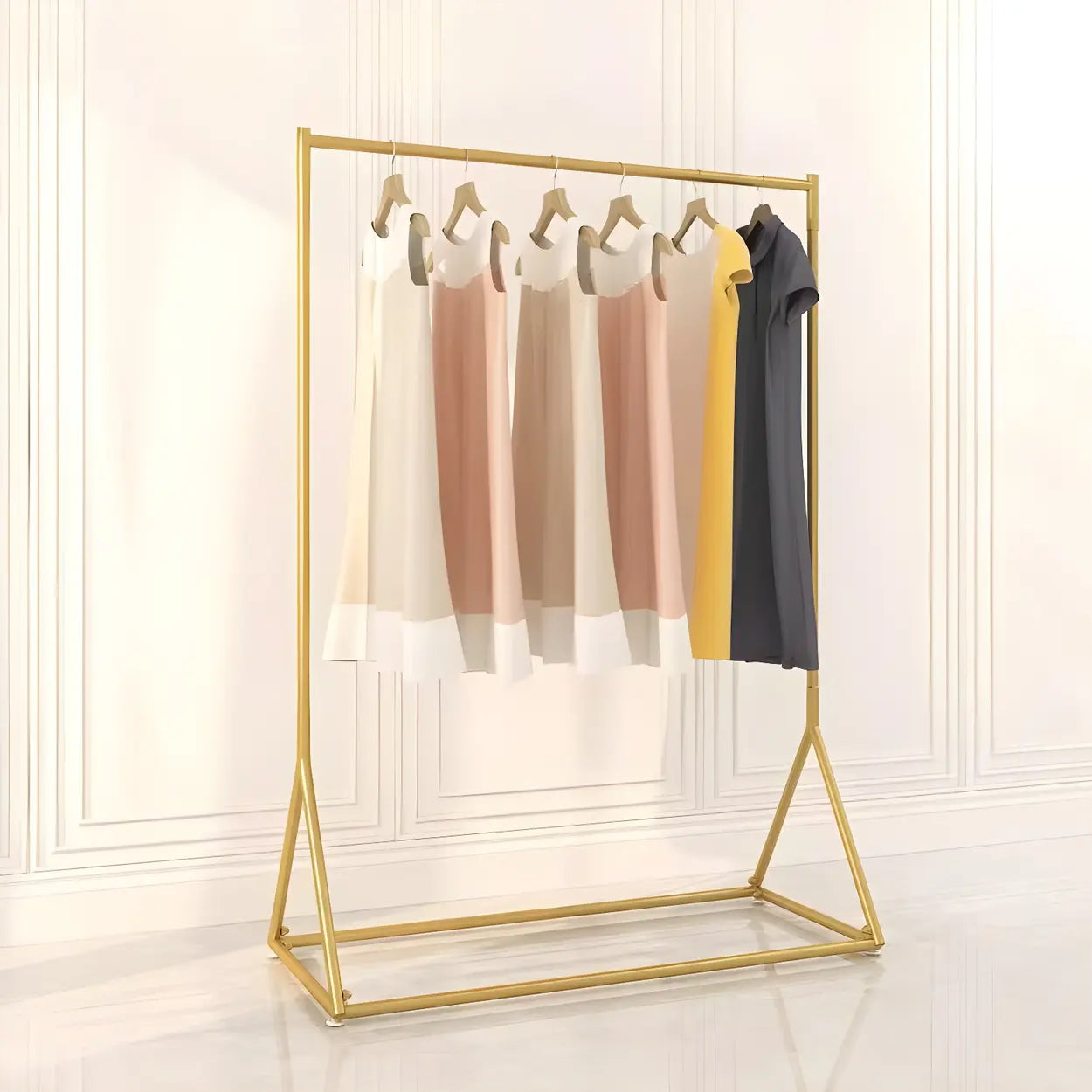 Gold Metal Freestanding Coat Rack