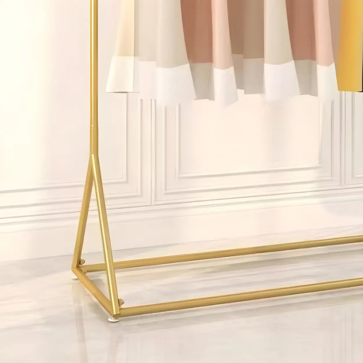 Minimalist Gold Metal Freestanding Coat Rack