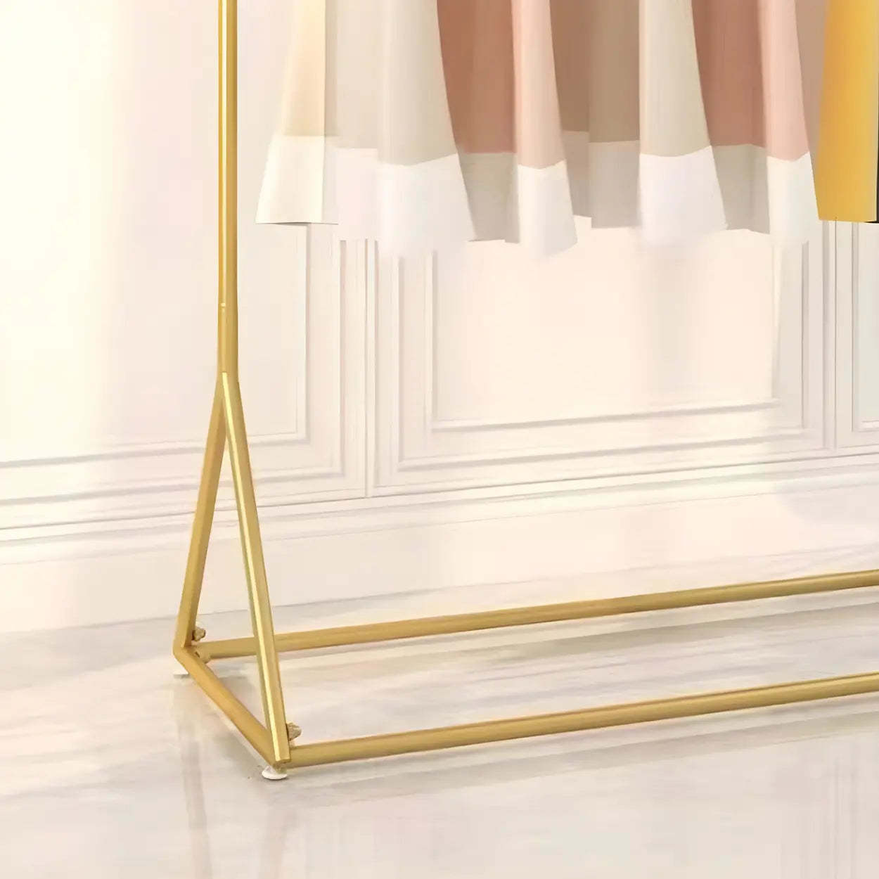 Minimalist Gold Metal Freestanding Coat Rack