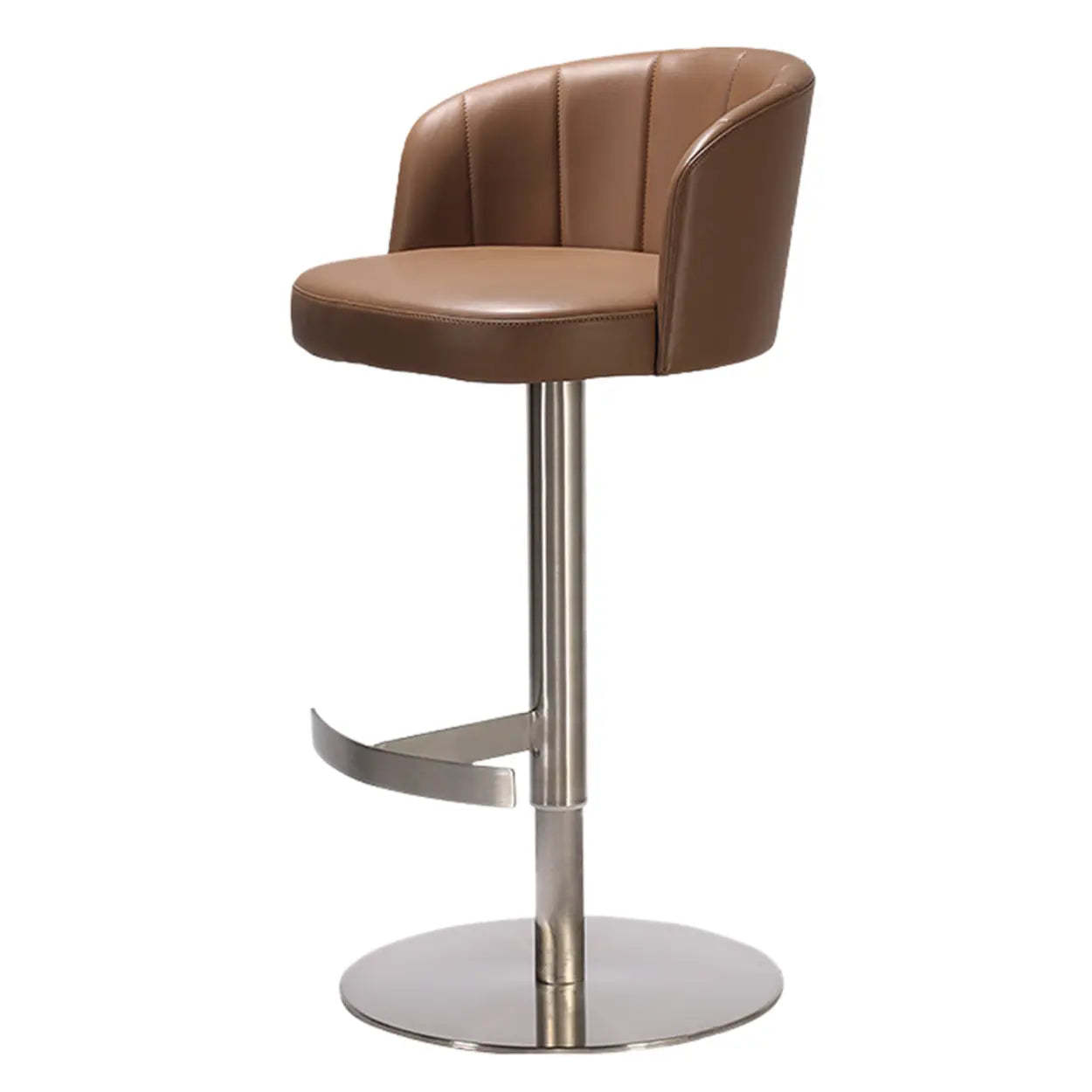 Minimalist Gray Rotatable Barrel Seat Bar Stool — Dark Gray