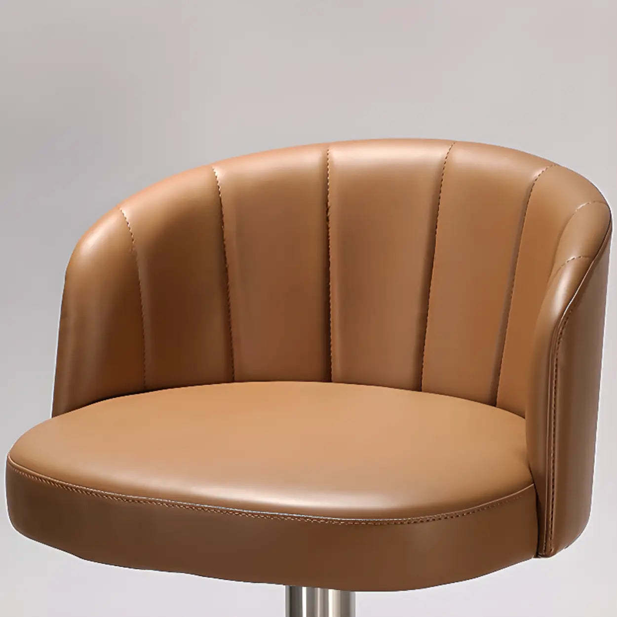 Minimalist Gray Rotatable Barrel Seat Bar Stool — Light Khaki
