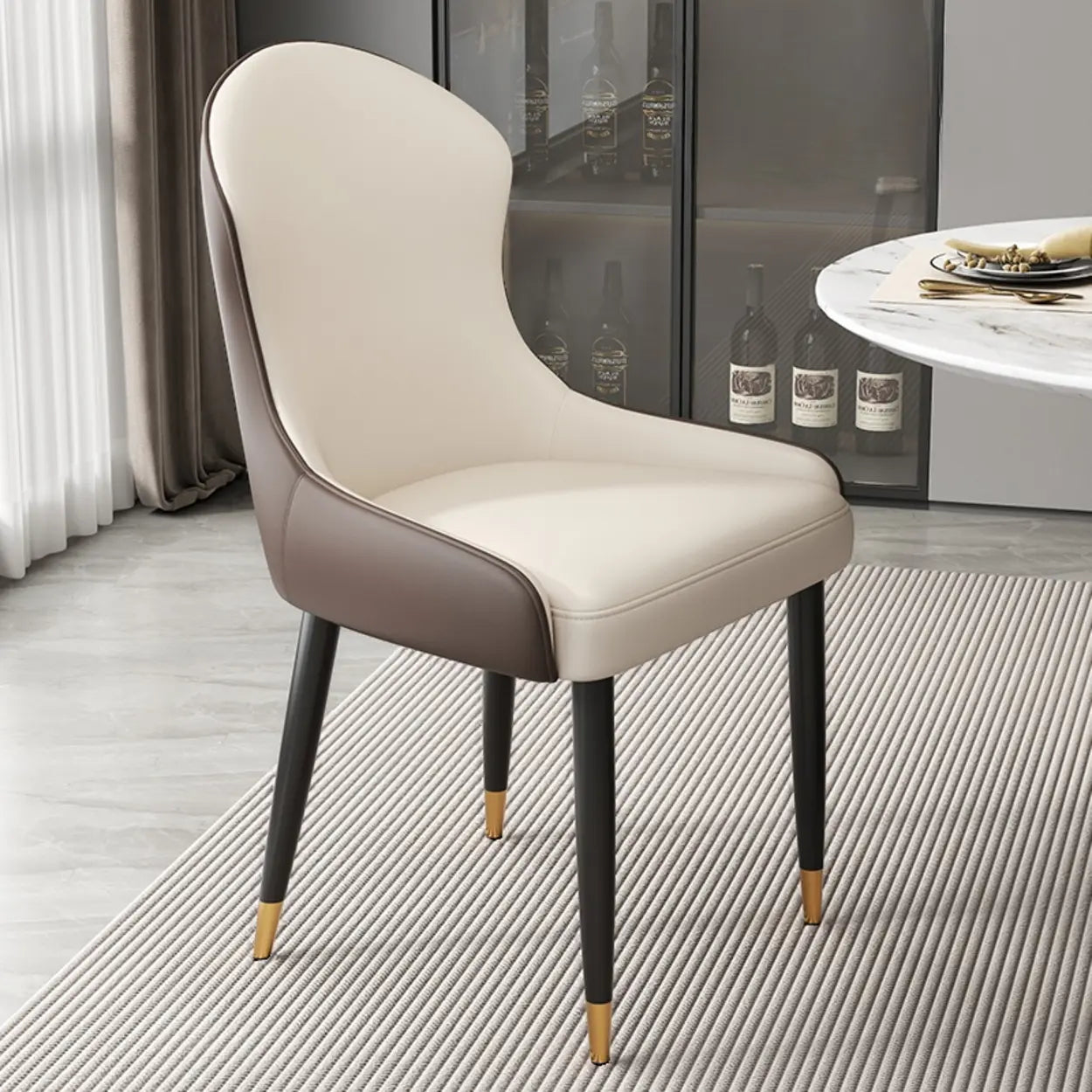 Minimalist Leather Upholstered Dining Chairs