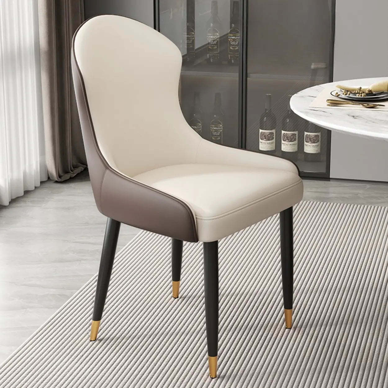 Minimalist Leather Upholstered Dining Chairs