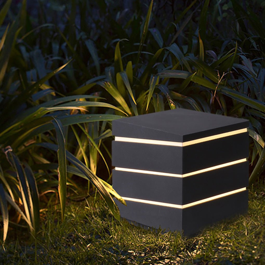 Square Line Decor LED Waterproof IP65 Black Minimalist Outdoor Light-Lighom