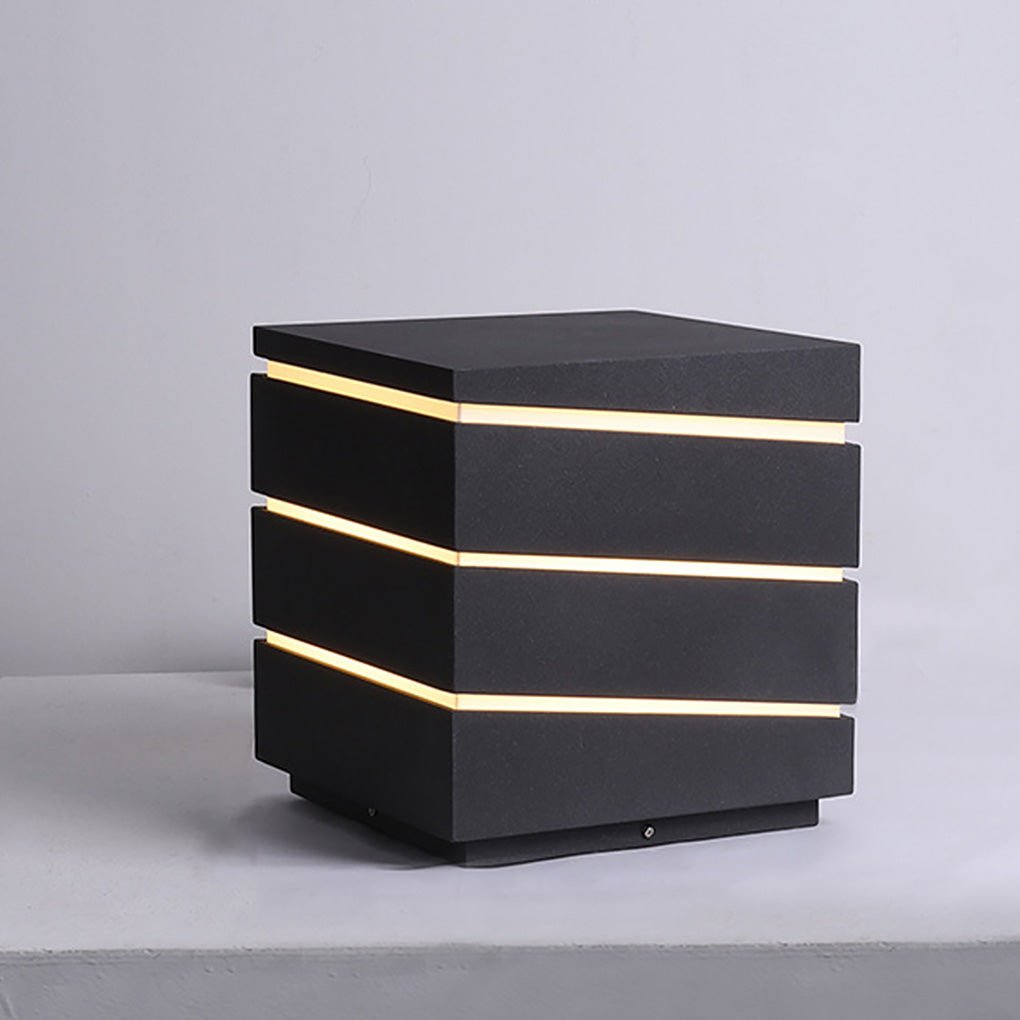 Square Line Decor LED Waterproof IP65 Black Minimalist Outdoor Light-Lighom