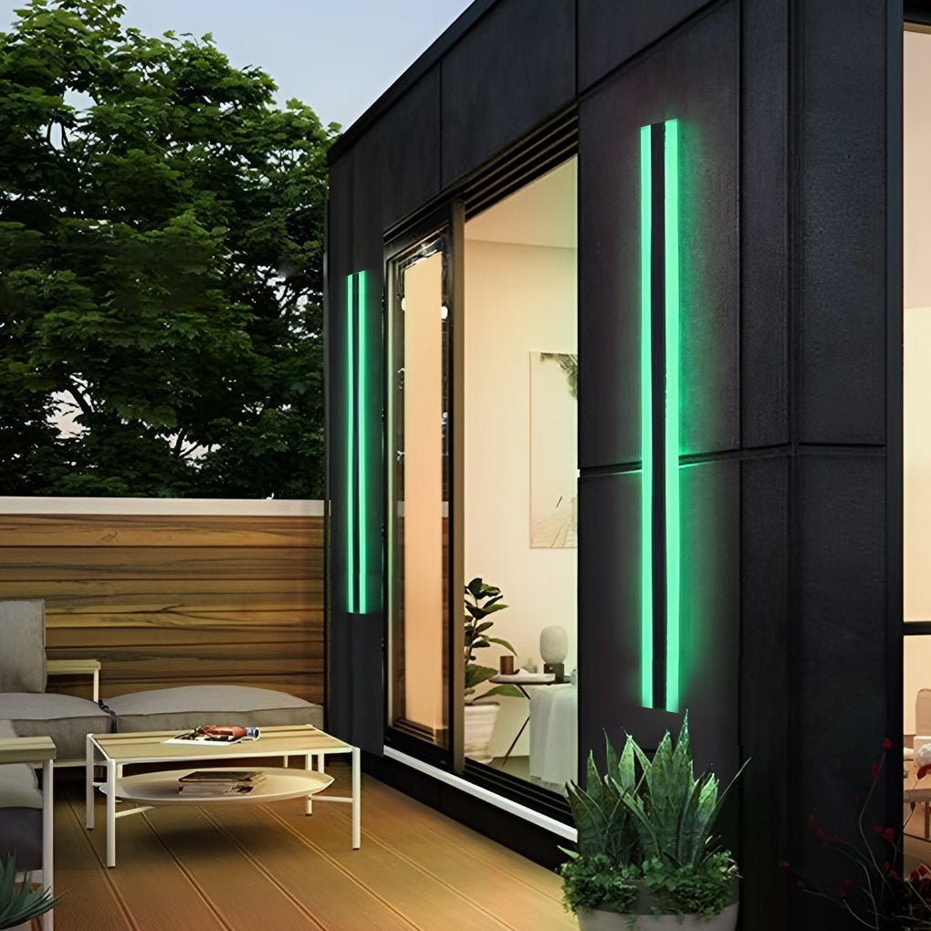 Long Strip Waterproof LED RGB Multi Color Modern Outdoor Sconces-Lighom