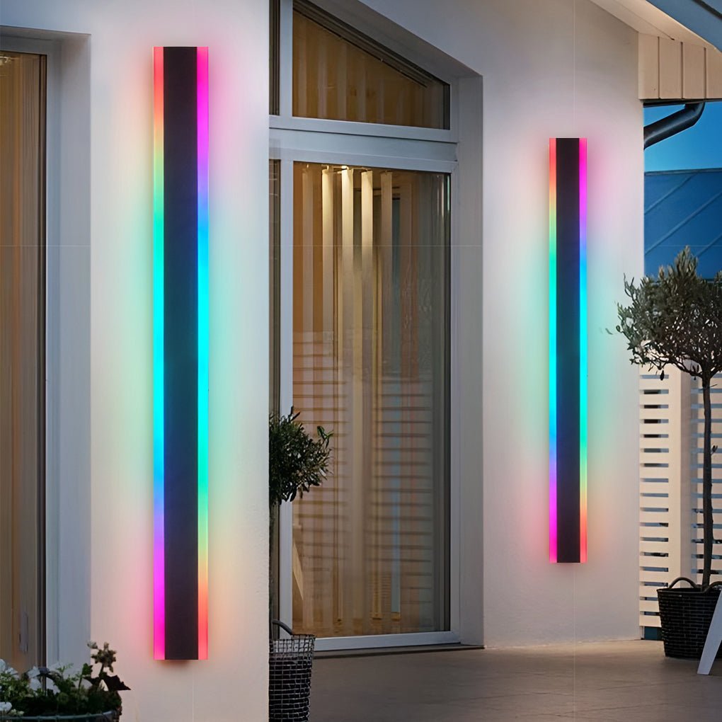 Long Strip Waterproof LED RGB Multi Color Modern Outdoor Sconces-Lighom