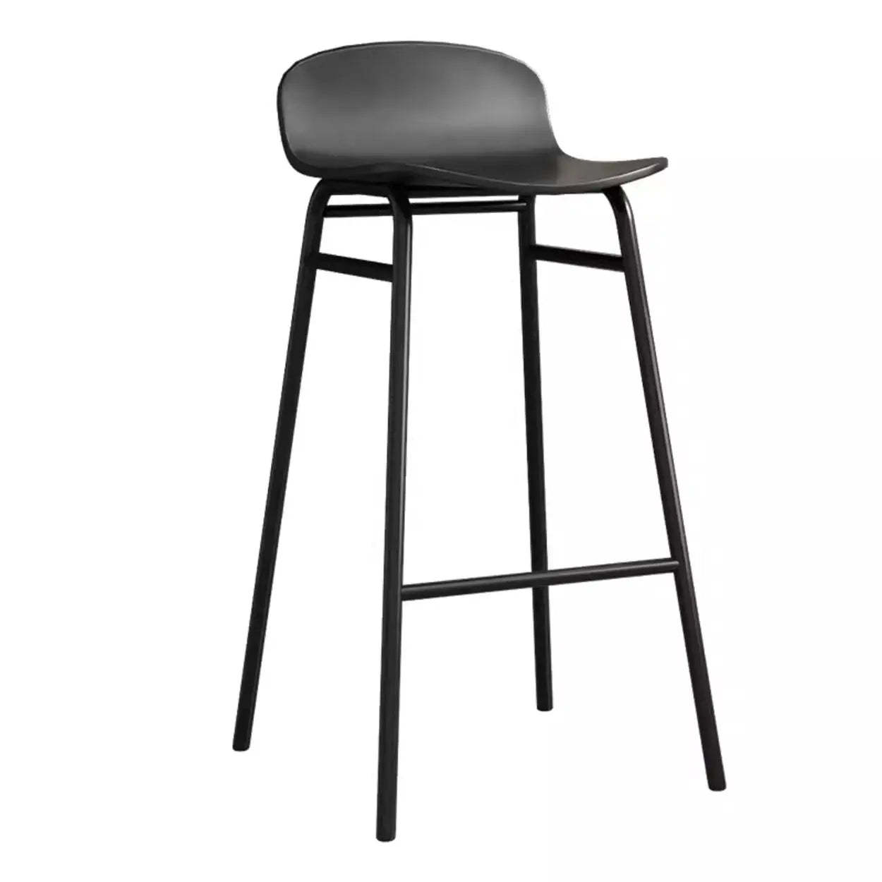 Luxury tall armless bar & counter stools in metal — 26" H x 18" Dia / Black / Black
