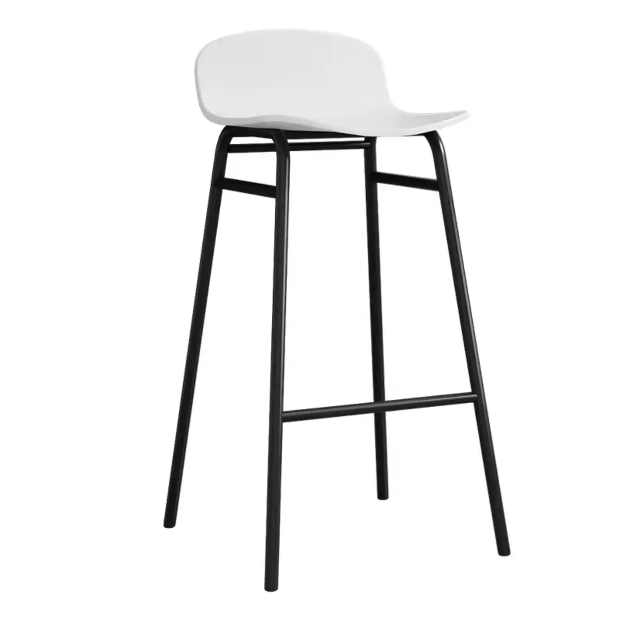 Minimalist Metal Bucket Armless Tall Bistro Bar Stool — Black / Black