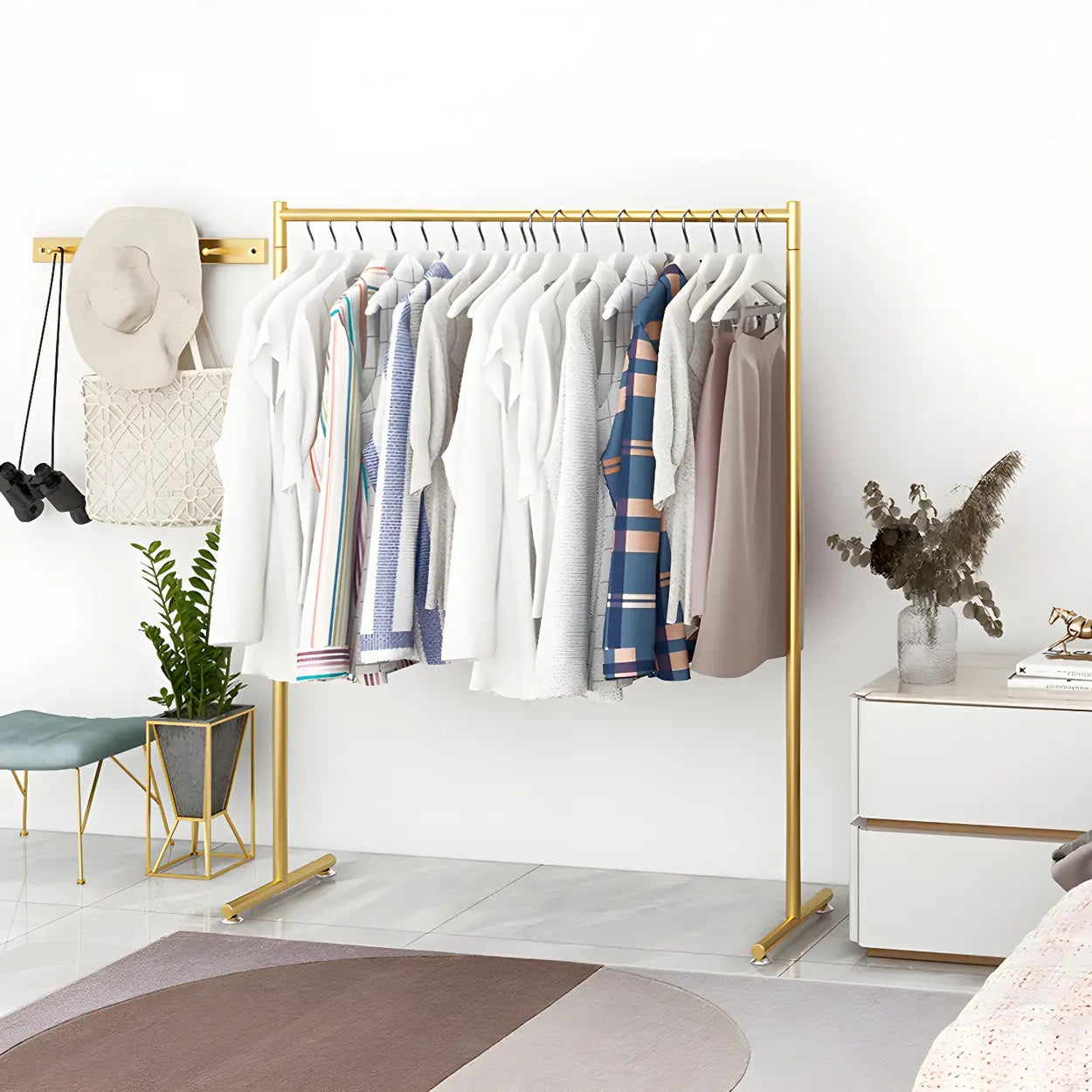 Minimalist Gold Metal Large Coat Rack