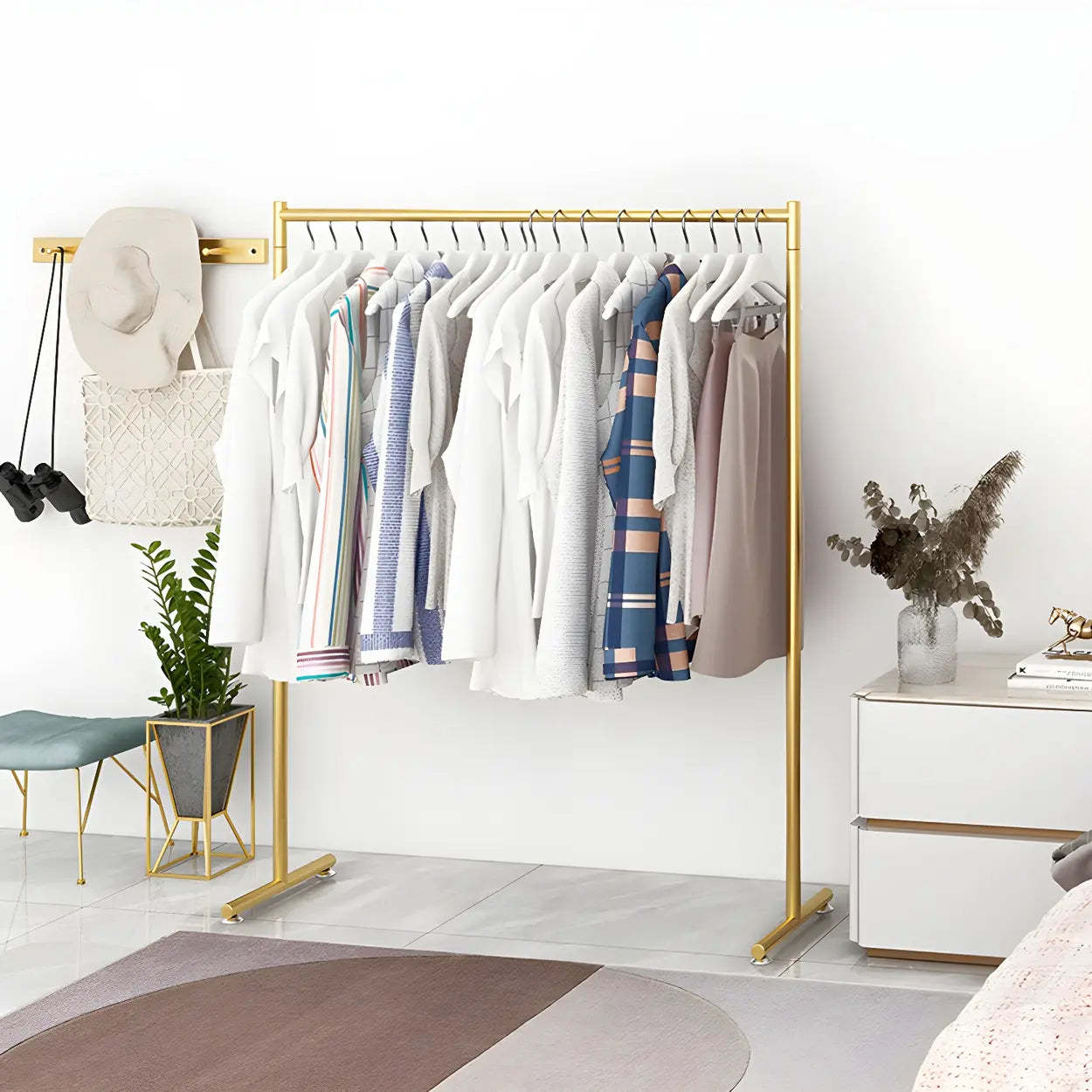 Minimalist Gold Metal Large Coat Rack