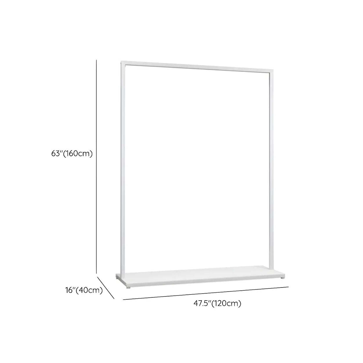 White Metal Freestanding Coat Rack with Shelf