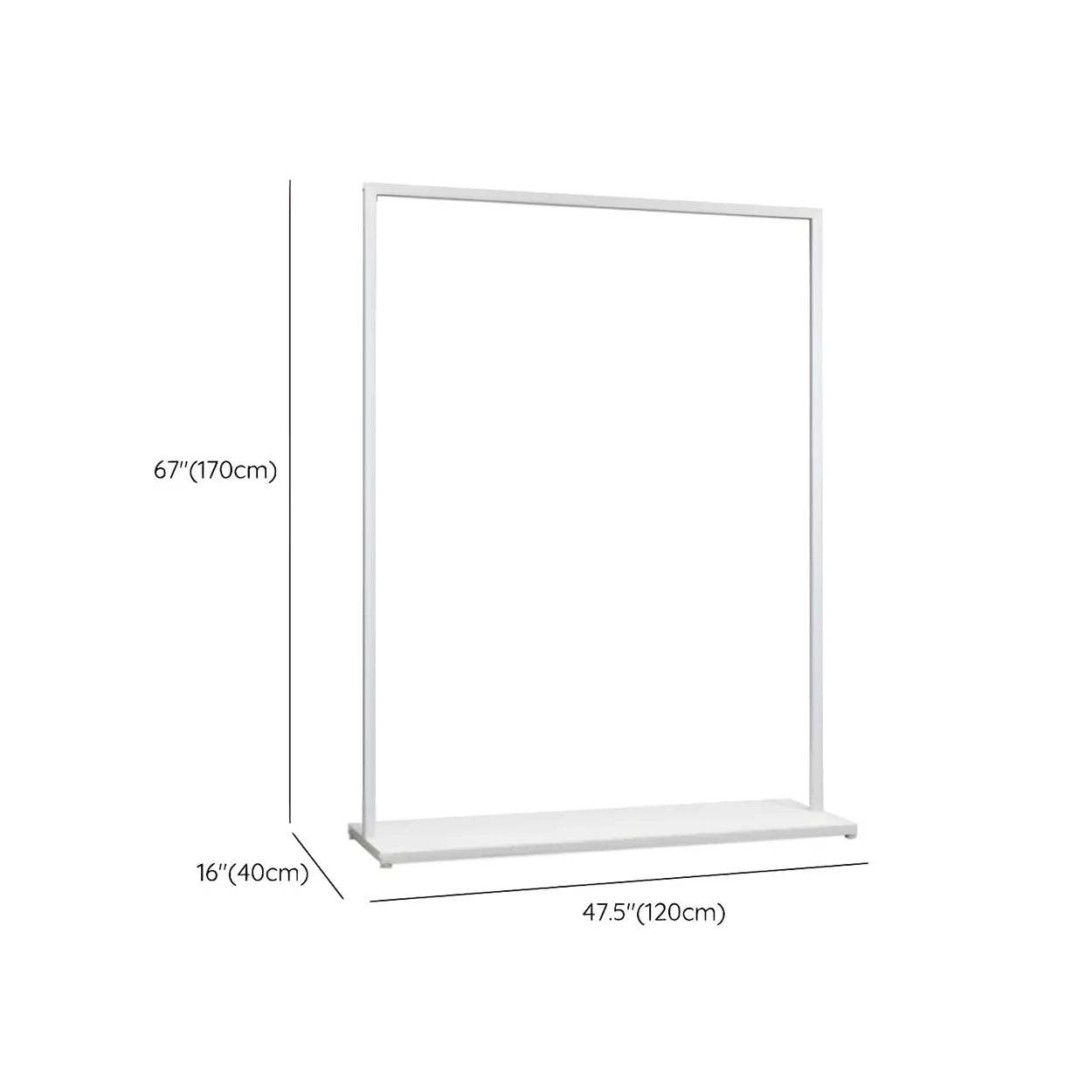 White Metal Freestanding Coat Rack with Shelf