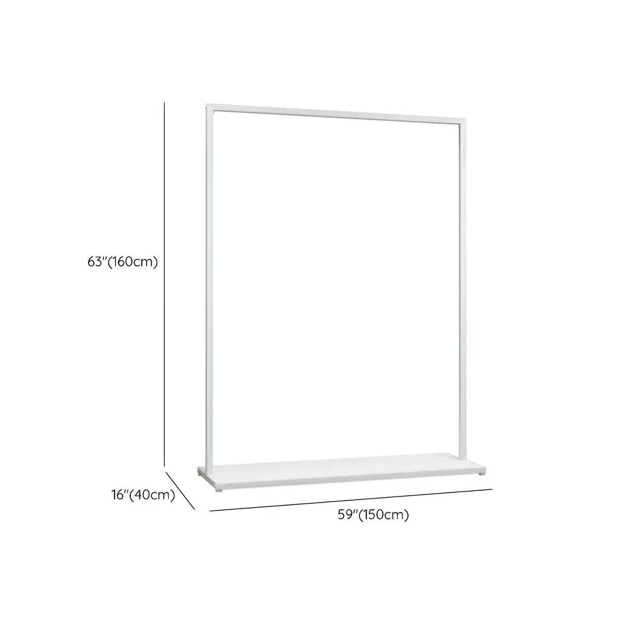 White Metal Freestanding Coat Rack with Shelf