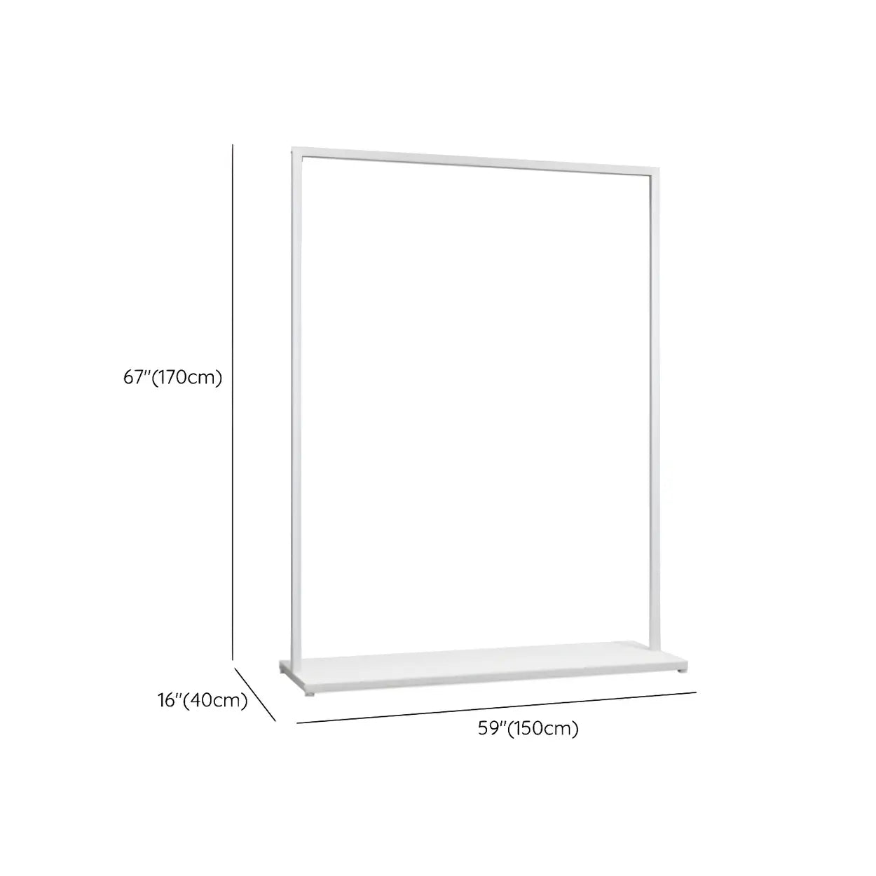 White Metal Freestanding Coat Rack with Shelf