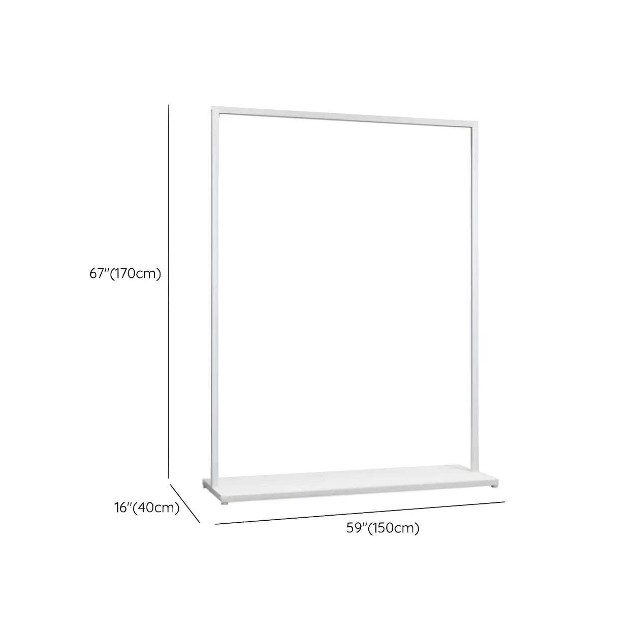 White Metal Freestanding Coat Rack with Shelf